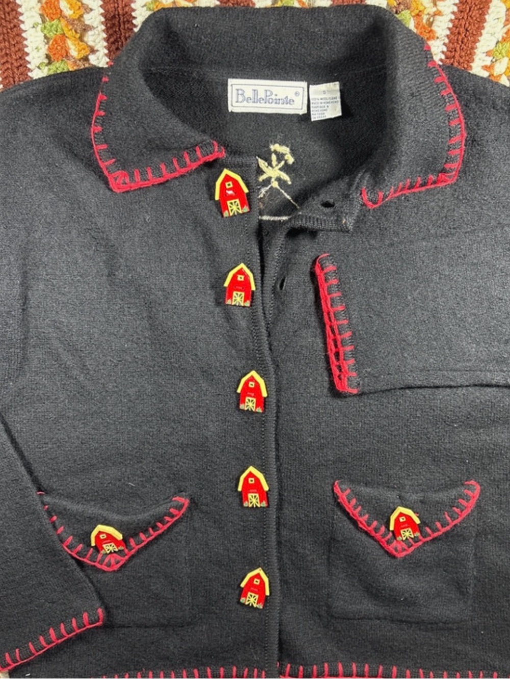 Vintage Barn 100% wool Cardigan size small